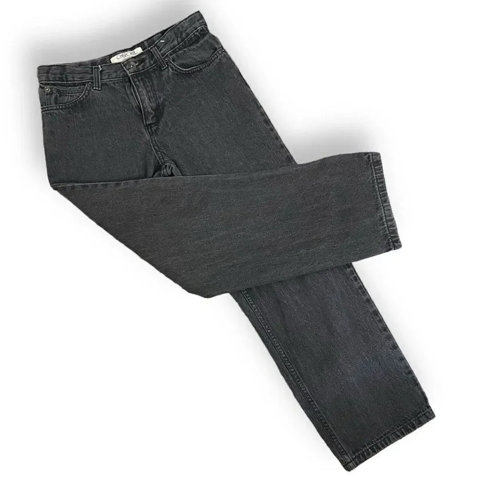 Cherokee Straight Fit Jeans Girls 12 Black Y2K Retro Dark Academia Pockets Zip